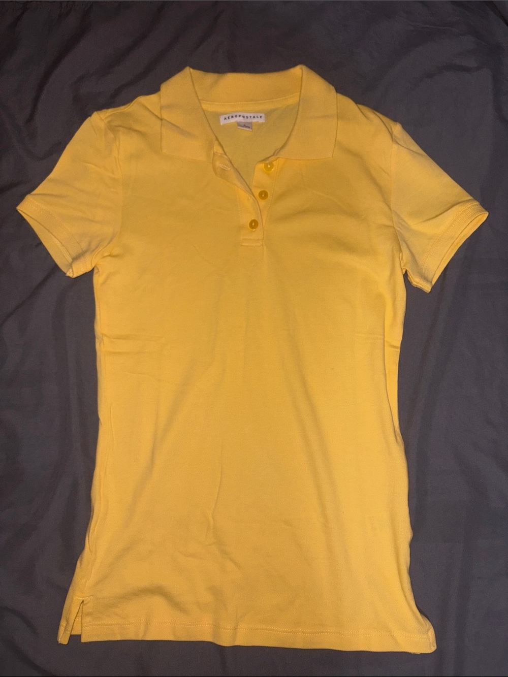 Aeropostale Women's Bright Yellow Polo Top